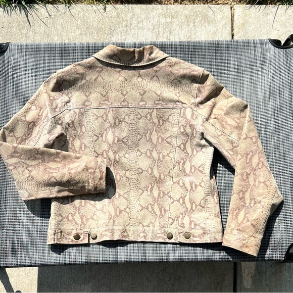 Bagatelle Snake Print Leather Jacket (Size 6) Brown Good Condition - Picture 7 of 14